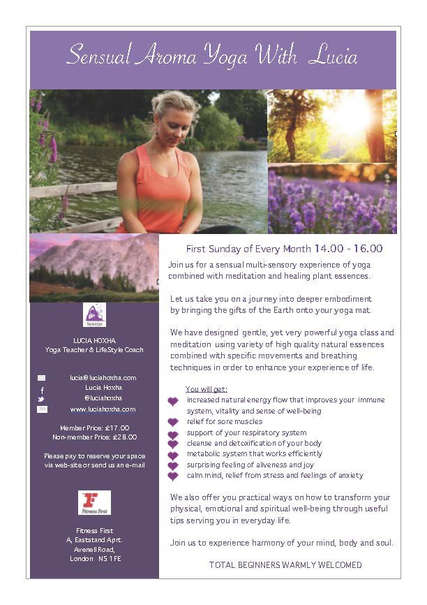 Aroma yoga Leaflet | Lucia Hoxha | Yoga | Lifestyle Coach | Online Yoga for Women